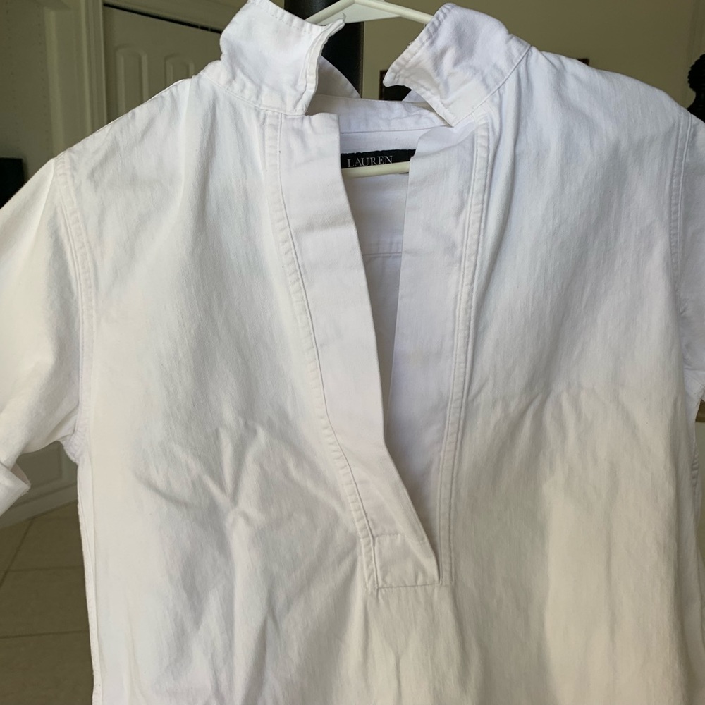 Ralph Lauren slip on dress size L., cotton, sleeves can be rolled, side pockets